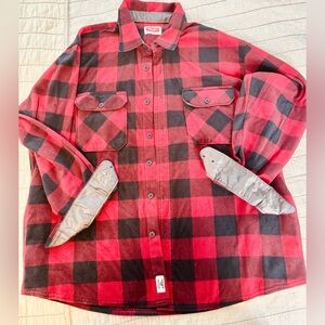 Wrangler Red and Black Plaid Light Flannel Style Shirt Jacket